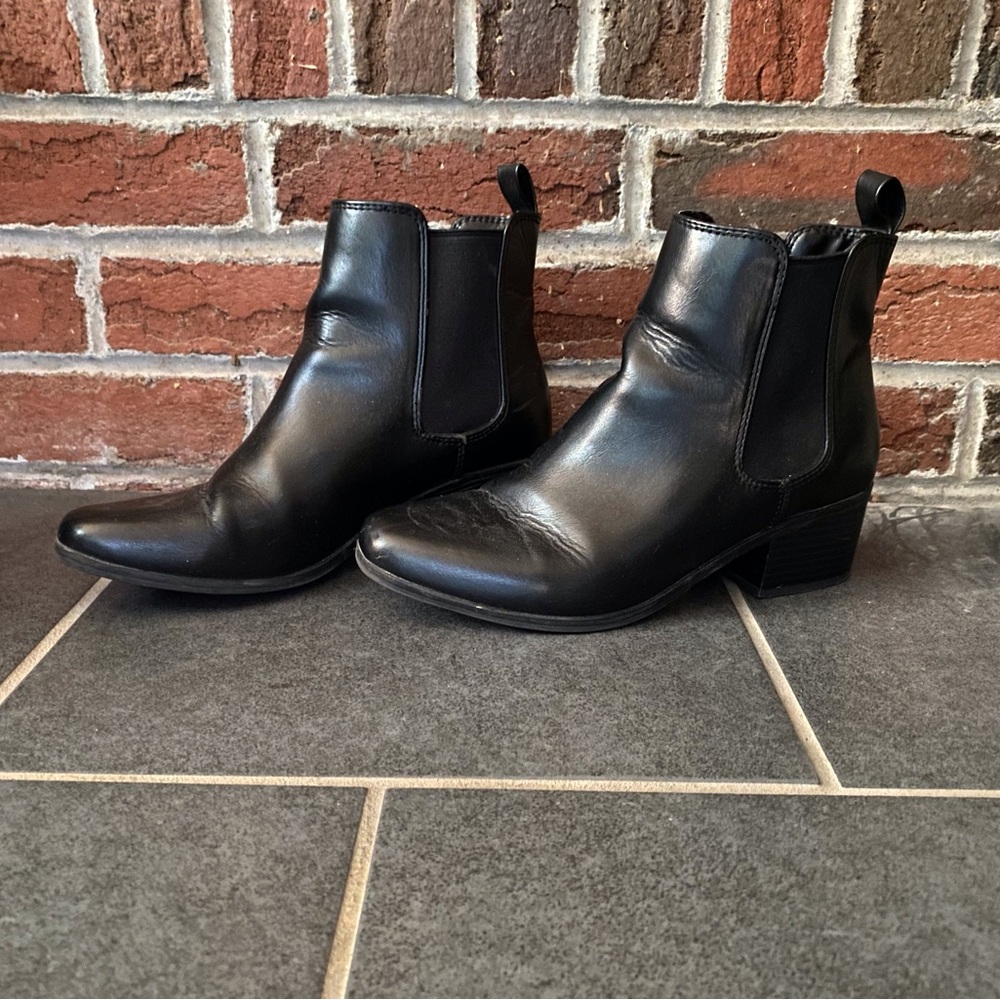 Black Leather Ankle Boots
